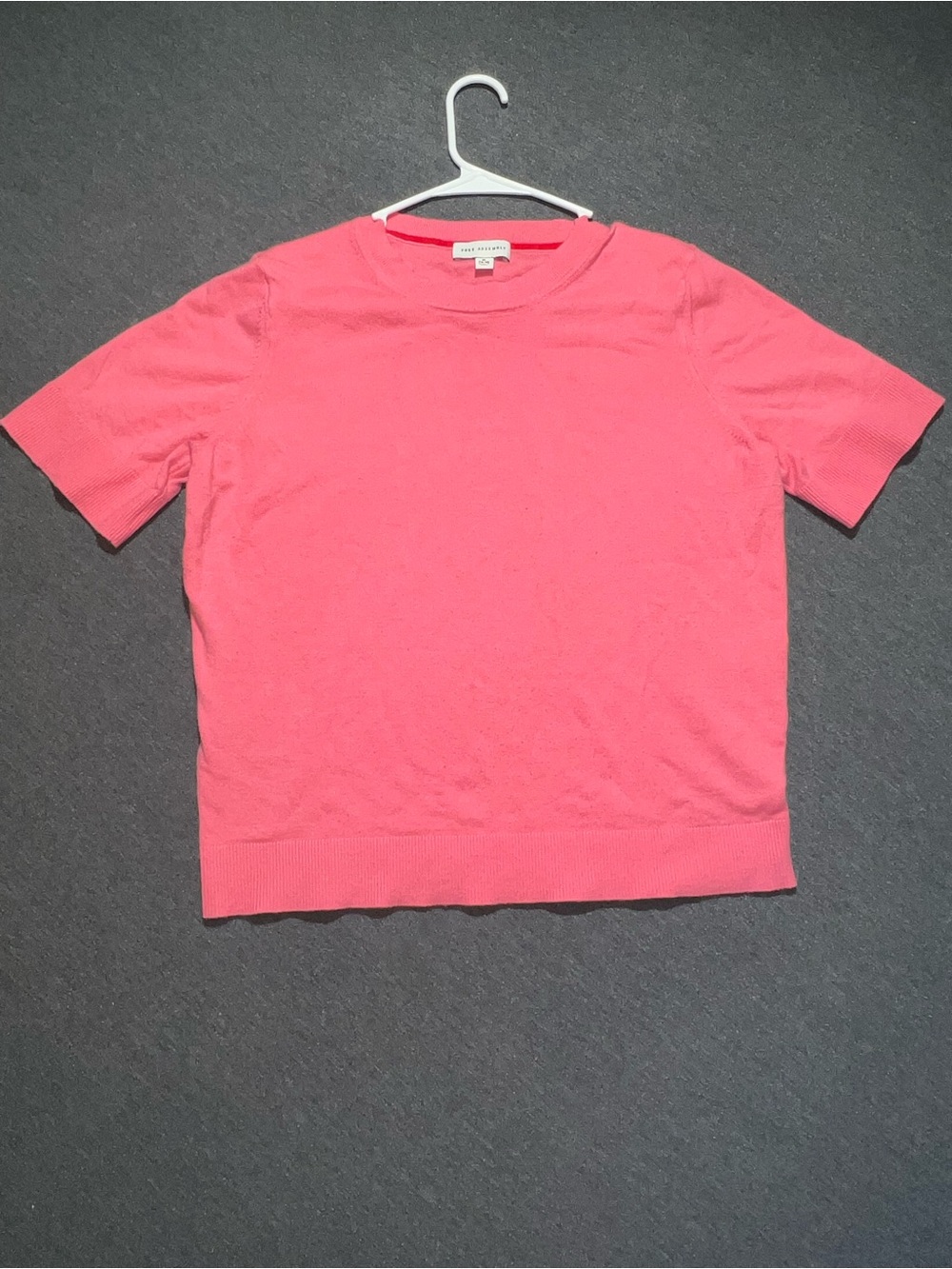 Free Assembly Short Sleeve Crewneck Sweater - Pink